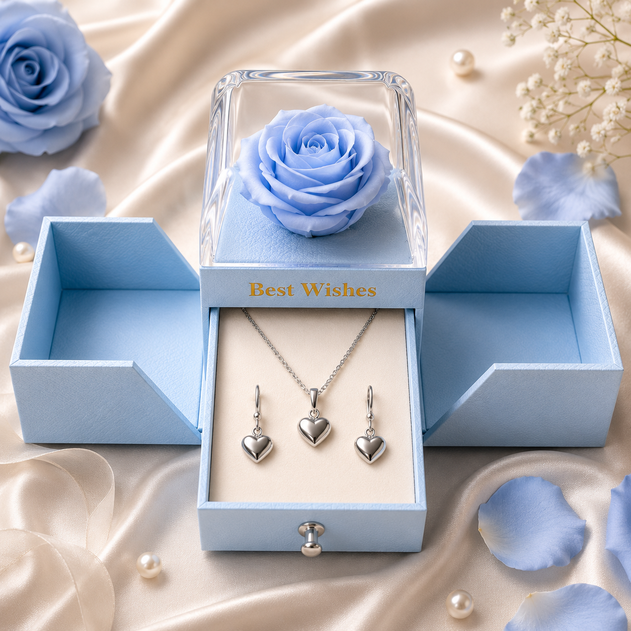 Rosa Eterna Con Joyas Delux