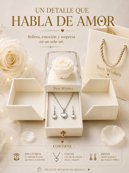 ROSA ETERNA CON JOYAS DELUX