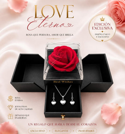 ROSA ETERNA CON JOYAS DELUX